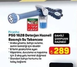 Piranha Psg 1628 Deterjan Hazneli Basınçlı Su Tabancası