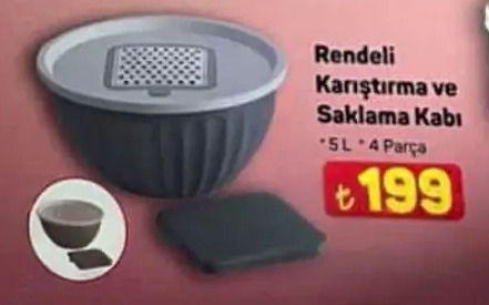 Rendeli Karıştırma Ve Saklama Kabı 5L 4 Parça