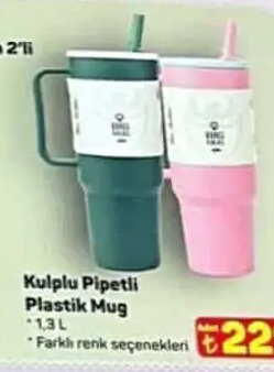 Kulp/Lu Pipetli Plastik Mug (1.3 L)