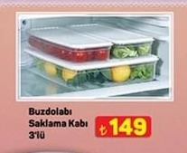 Buzdolabı Saklama Kabı 3'Lü