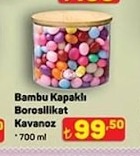 Bambu Kapaklı Borosilikat Kavanoz 700Ml