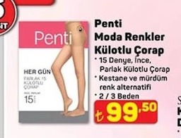 Penti Moda Renkler Külotlu Çorap 15 Denye İnce Parlak 2/3 Beden