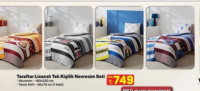 Taráftar Lisanslı Tek Kişilik Nevresim Seti 160X220Cm