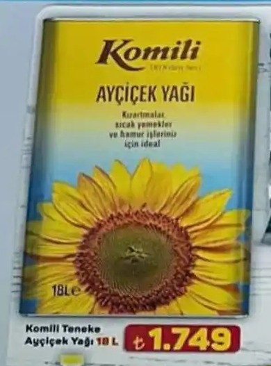 Komili Ayçiçek Yağı 18L