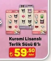 Kuromi Lisanslı Terlik Süsü 6'Lı