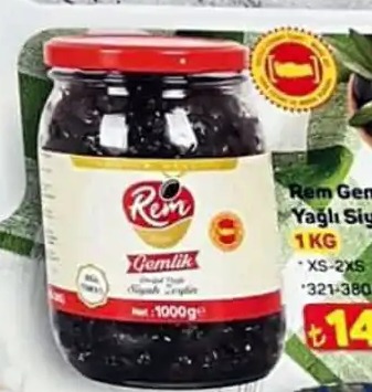 Rem Gemlik Yağlı Siyah Zeytin 1Kg