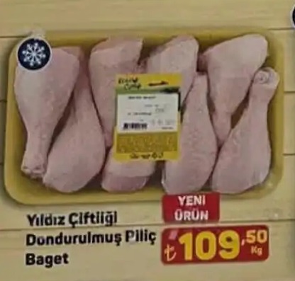 Yıldız Çiftliği Dondurulmuş Piliç Baget 1Kg