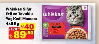 Whiskas Sığır Etli Ve Tavuklu Yaş Kedi Maması 4X85 G