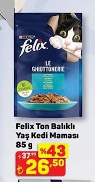 Felix Ton Balıklı Yaş Kedi Maması 85 G