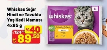 Whiskas Sığır Hindi Ve Tavuklu Yaş Kedi Maması 4X85 G