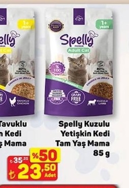 Spelly Kuzulu Yetişkin Kedi Tam Yaş Mama 85G