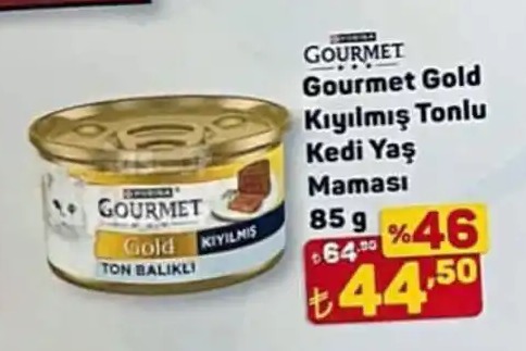 Gourmet Gold Kıyılmış Tonlu Kedi Yaş Mama 85G