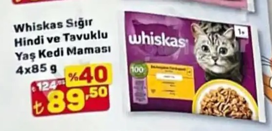 Whiskas Sığır Hindi Ve Tavuklu Yaş Kedi Maması 4X85G