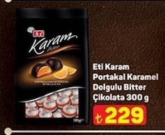 Eti Karam Portakal Karamel Dolgulu Bitter Çikolata 300 G