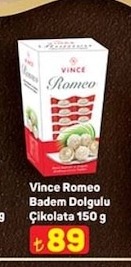 Vince Romeo Badem Dolgulu Çikolata 150 G