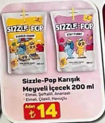 Sizzle-Pop Karışık Meyveli İçecek 200 Ml