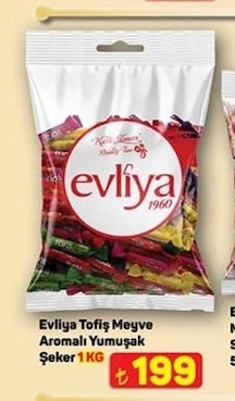 Evliya Tofiş Meyve Aromalı Yumuşak Şeker 1Kg