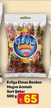 Evliya Elmas Bonbon Meyve Aromalı Sert Şeker 500G