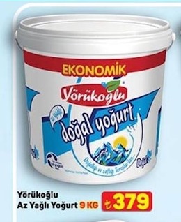 Yörükoğlu Az Yağlı Yoğurt 9Kg