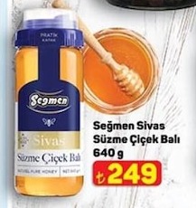 Seğmen Sivas Süzme Çiçek Balı 640 G