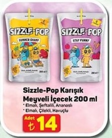 Sizzle-Pop Karışık Meyveli İçecek 200 Ml