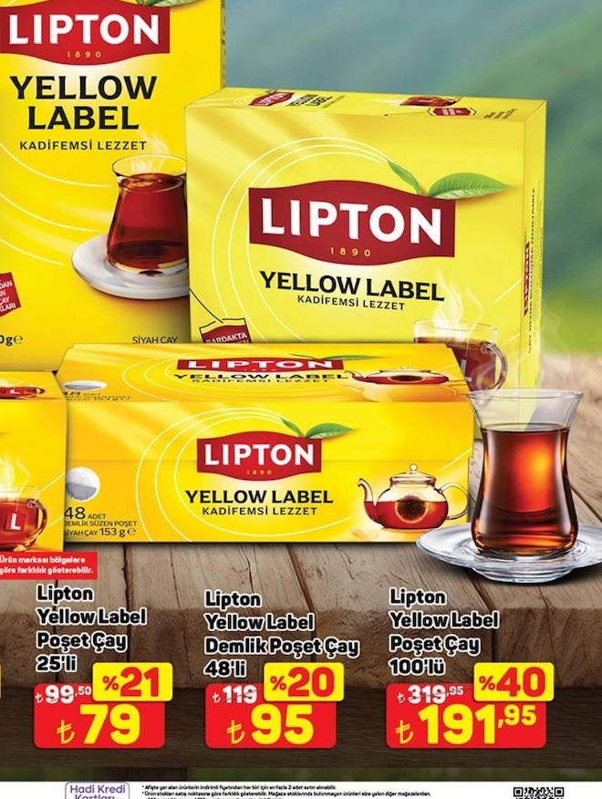 Lipton Yellow Label Demlik Poşet Çay 48'Li