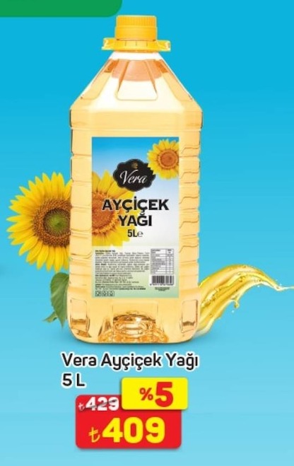 Vera Ayçiçek Yağı 5 L