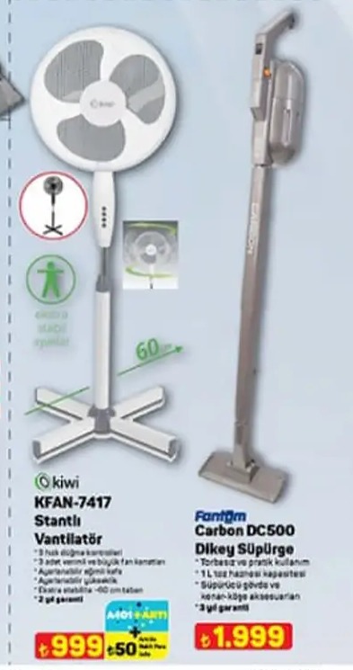 Kiwi Kfan-7417 Stantlı Vantilatör