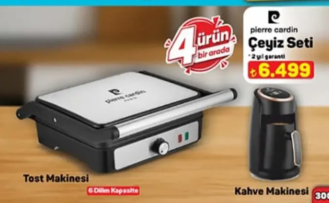 Pierre Cardin Çeyiz Seti Tost Makinesi Ve Kahve Makinesi