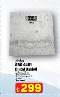 Sinbo Sbs 4451 Dijital Baskül