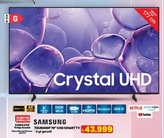Samsung Crystal Uhd 70" Smart Uhd Tv