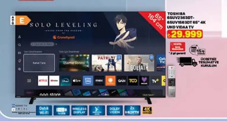 Toshiba 65" Uhd Vidaa Tv