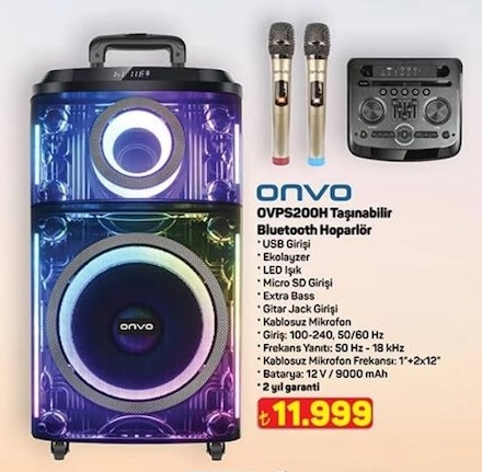 Onvo Ovps200H Taşınabilir Bluetooth Hoparlör