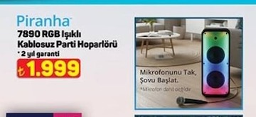 Piranha 7890 Rgb Işıklı Kablosuz Parti Hoparlörü