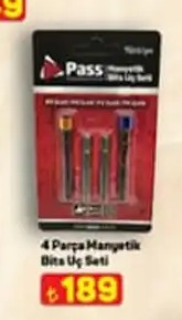 Pass 4 Parça Manyetik Bits Uç Seti