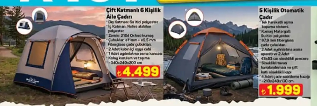 Çift Katmanlı 6 Kişilik Aile Çadırı