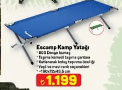 Escamp Kamp Yatağı 190X72X43,5Cm