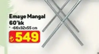 Emaye Mangal 60'Lik 66X32X55 Cm