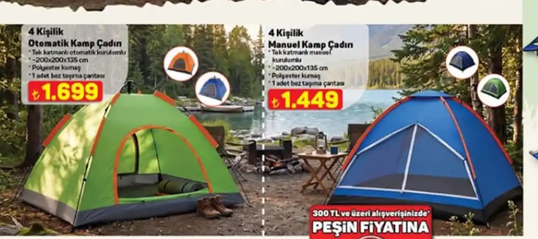 4 Kişilik Otomatik Kamp Çadırı
