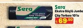 Sera Ekstra Güçlü Jumbo Çöp Torbası 10'Lu