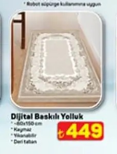 Dijital Baskılı Yolluk 80X150Cm