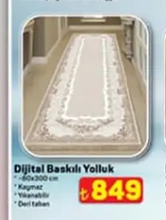 Dijital Baskılı Yolluk 80X300Cm