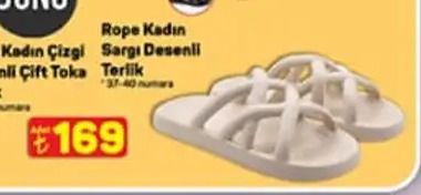 Rope Kadın Sargı Desenli Terlik