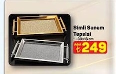 Simli Sunum Tepsisi 30X18 Cm
