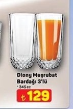 Diony Meşrubat Bardağı 3'Lü 345Cc
