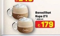 Borosilikat Kupa 2'Li 400 Ml