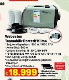 Webesten Taşınabilir Portatif Klima