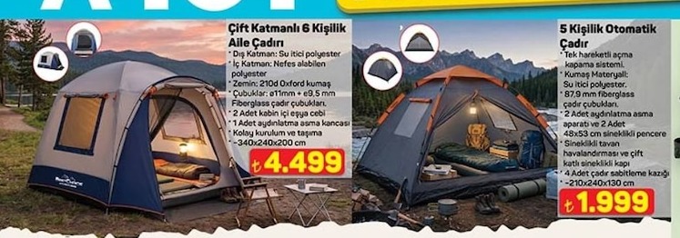 Çift Katmanlı 6 Kişilik Aile Çadırı