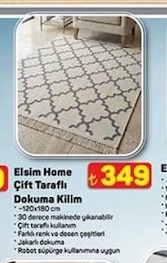 Elsim Home Çift Taraflı Dokuma Kilim 120X180 Cm