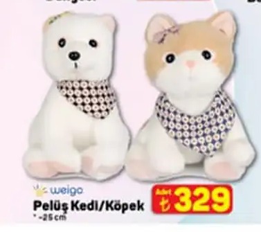 Weigo Peluş Kedi/Köpek ~25Cm